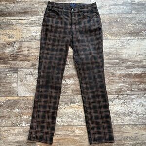 Charter Club Poetcore Lexington Straight Plaid Pants Black Brown White Size 6